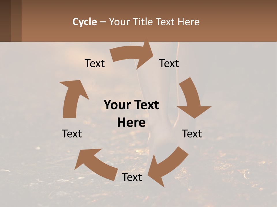 A Woman Walking Down A Dirt Road With Her Foot In The Air PowerPoint Template