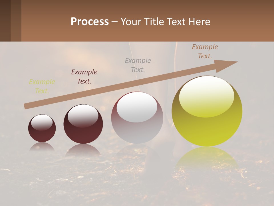 A Woman Walking Down A Dirt Road With Her Foot In The Air PowerPoint Template