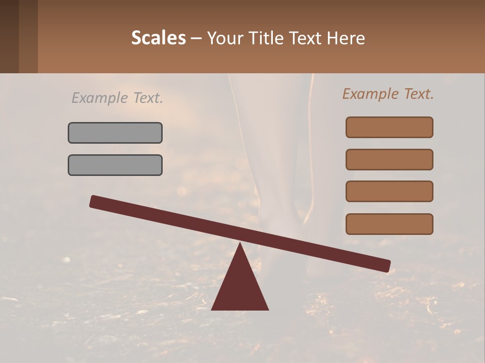 A Woman Walking Down A Dirt Road With Her Foot In The Air PowerPoint Template