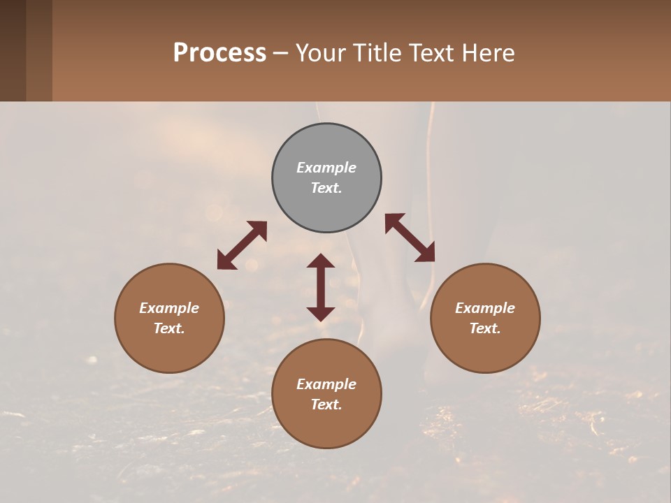 A Woman Walking Down A Dirt Road With Her Foot In The Air PowerPoint Template