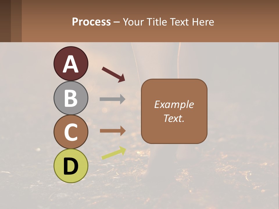 A Woman Walking Down A Dirt Road With Her Foot In The Air PowerPoint Template