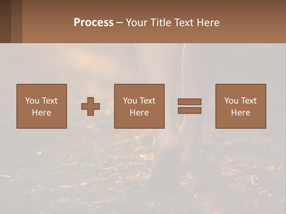 A Woman Walking Down A Dirt Road With Her Foot In The Air PowerPoint Template