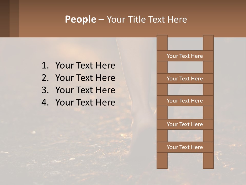 A Woman Walking Down A Dirt Road With Her Foot In The Air PowerPoint Template