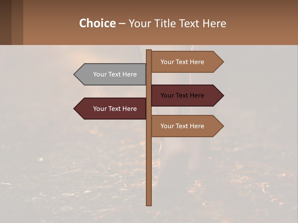 A Woman Walking Down A Dirt Road With Her Foot In The Air PowerPoint Template