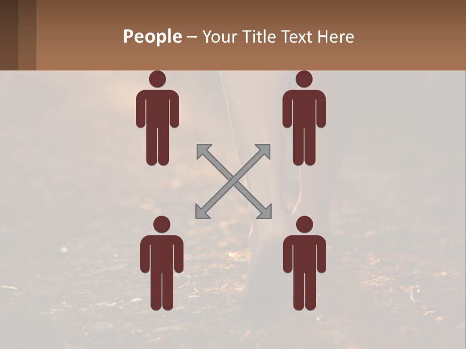 A Woman Walking Down A Dirt Road With Her Foot In The Air PowerPoint Template