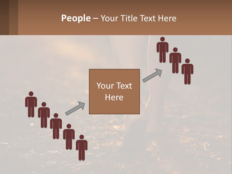 A Woman Walking Down A Dirt Road With Her Foot In The Air PowerPoint Template