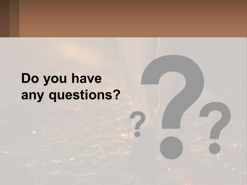 A Woman Walking Down A Dirt Road With Her Foot In The Air PowerPoint Template