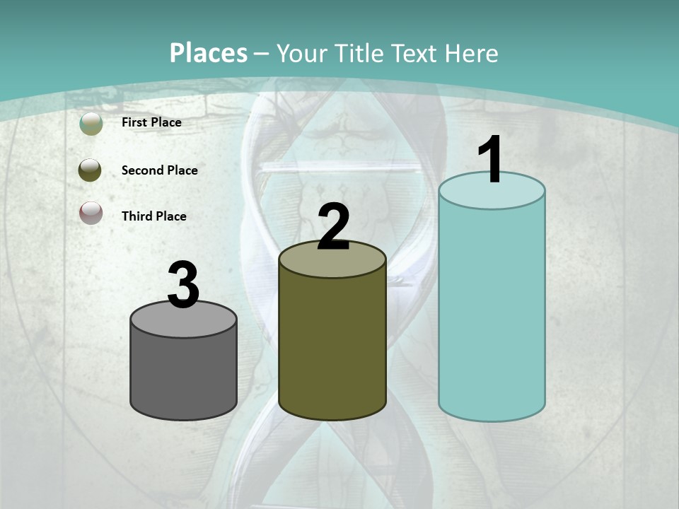 A Blue And Green Background With A Picture Of A Double - Stranded Strand Of PowerPoint Template