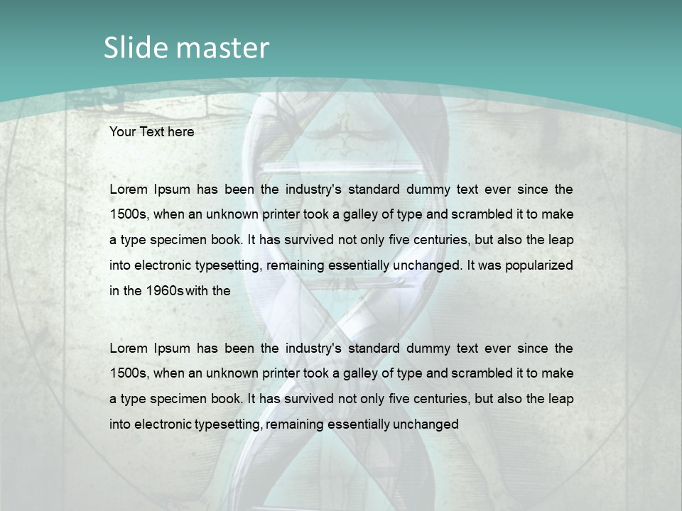 A Blue And Green Background With A Picture Of A Double - Stranded Strand Of PowerPoint Template