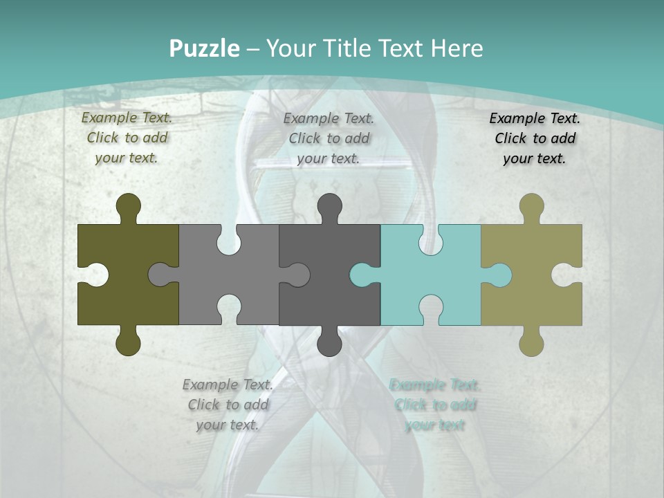 A Blue And Green Background With A Picture Of A Double - Stranded Strand Of PowerPoint Template