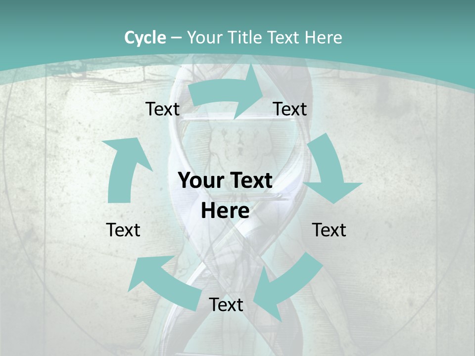 A Blue And Green Background With A Picture Of A Double - Stranded Strand Of PowerPoint Template