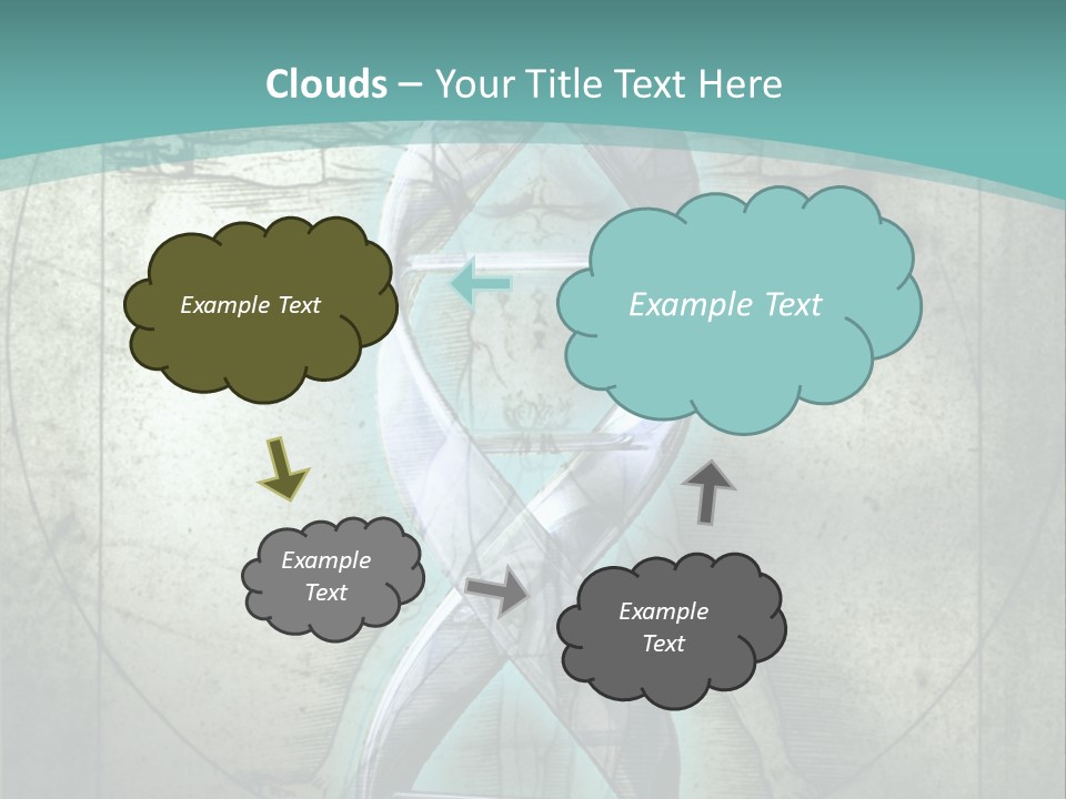 A Blue And Green Background With A Picture Of A Double - Stranded Strand Of PowerPoint Template
