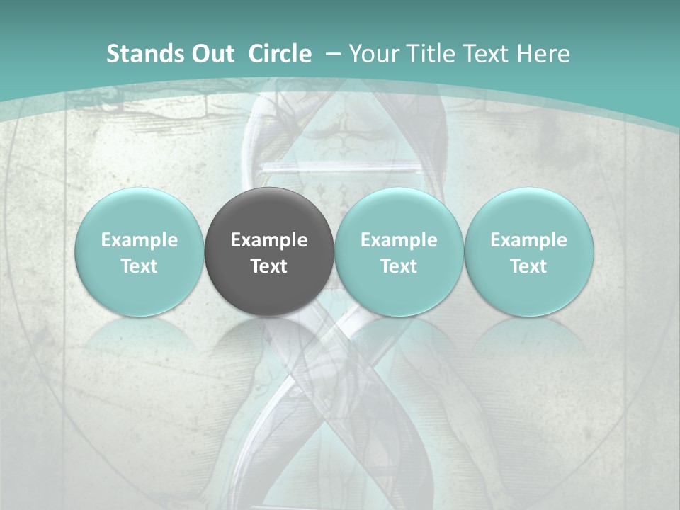 A Blue And Green Background With A Picture Of A Double - Stranded Strand Of PowerPoint Template