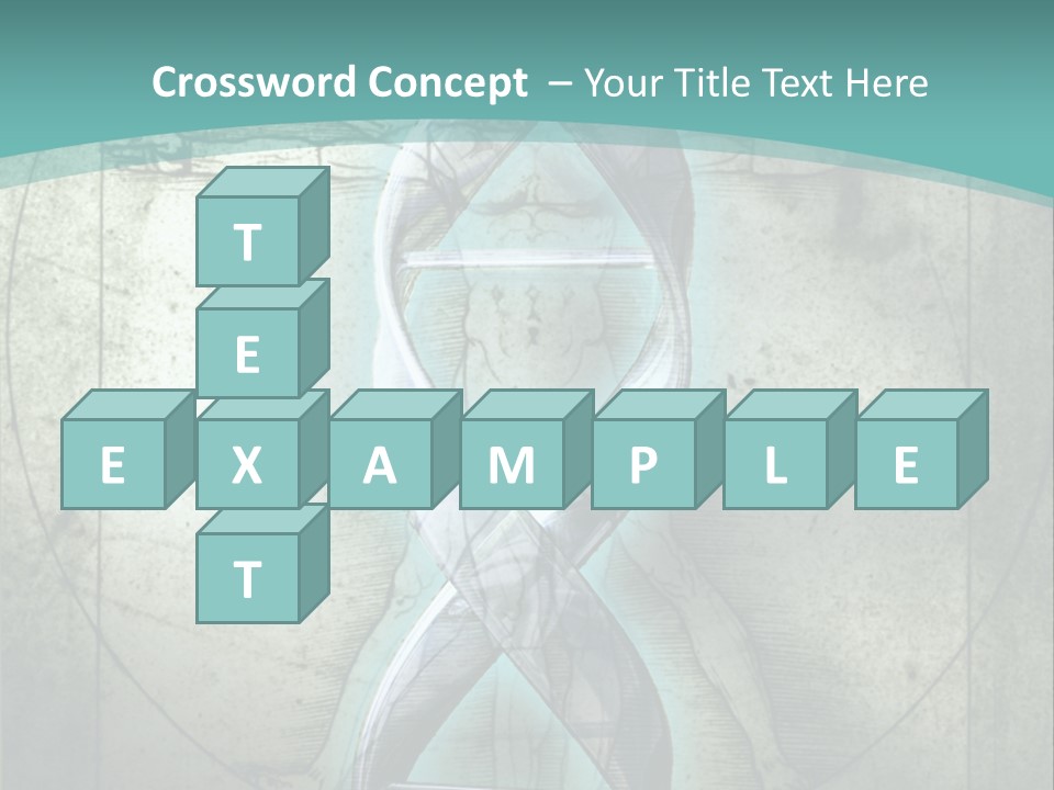 A Blue And Green Background With A Picture Of A Double - Stranded Strand Of PowerPoint Template