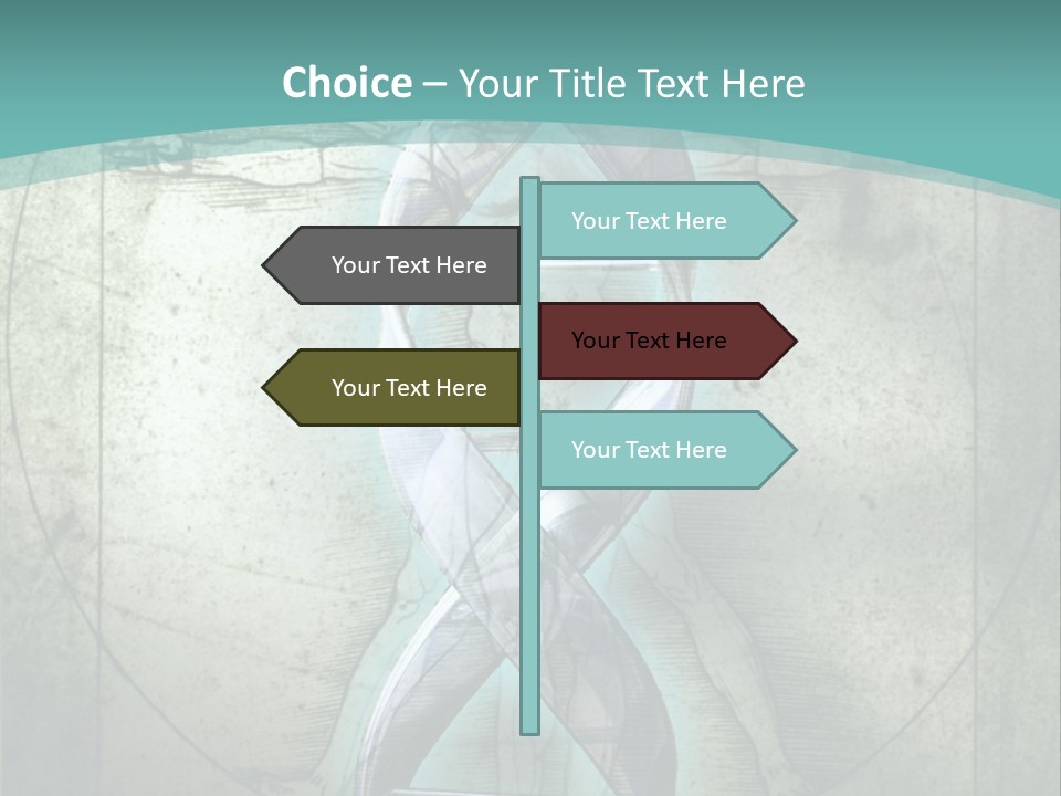 A Blue And Green Background With A Picture Of A Double - Stranded Strand Of PowerPoint Template