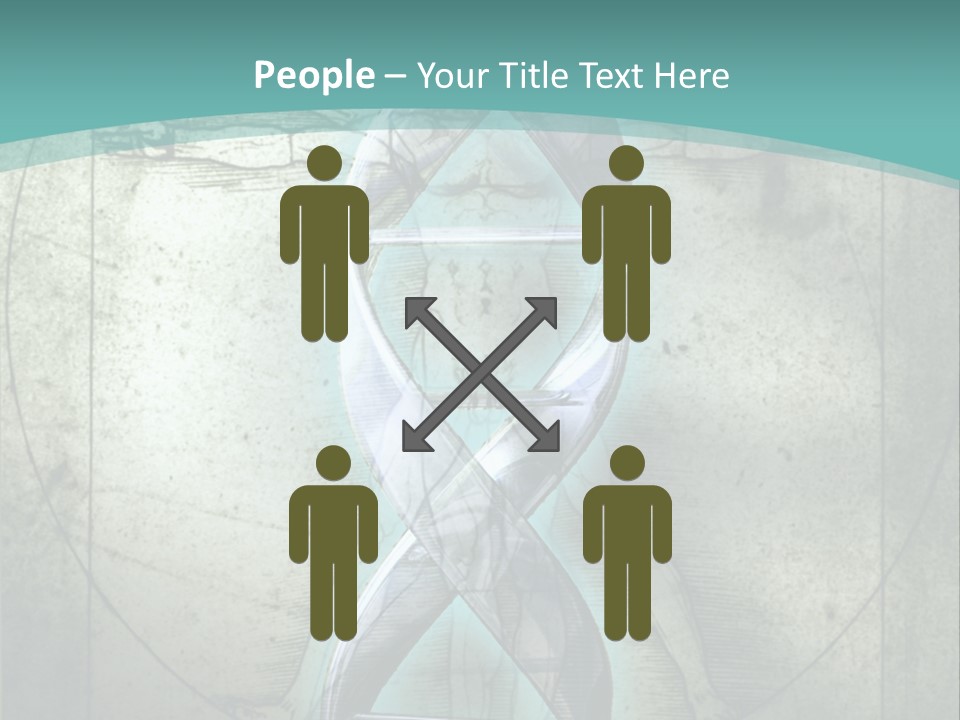 A Blue And Green Background With A Picture Of A Double - Stranded Strand Of PowerPoint Template