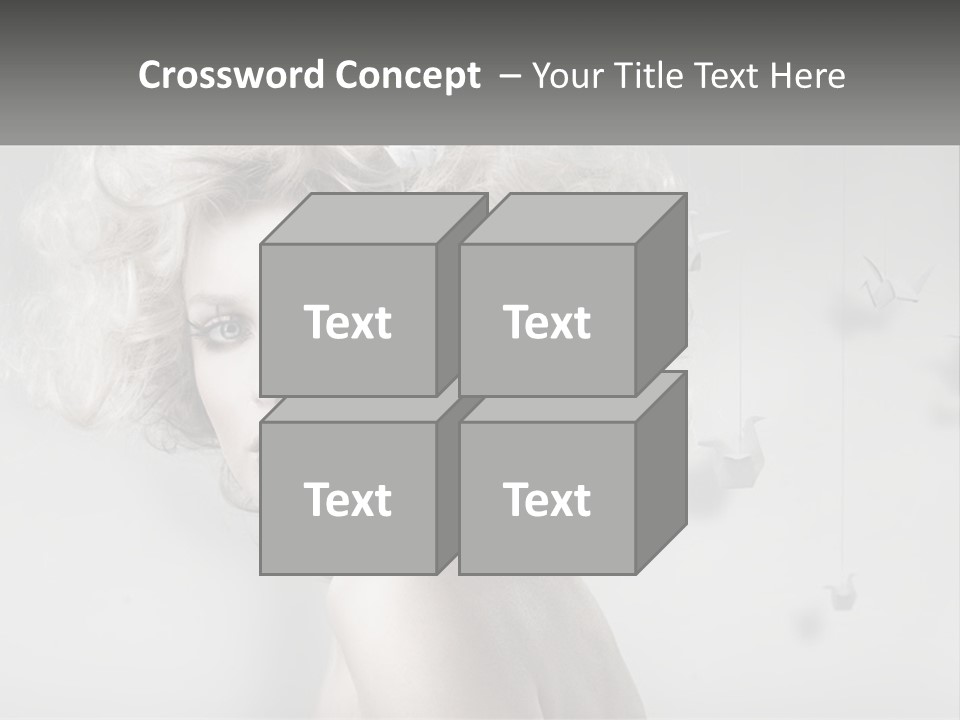 A Woman With Blonde Hair Is Posing For A Picture PowerPoint Template