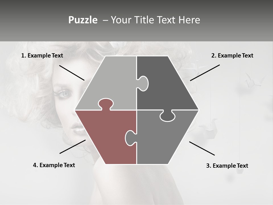 A Woman With Blonde Hair Is Posing For A Picture PowerPoint Template