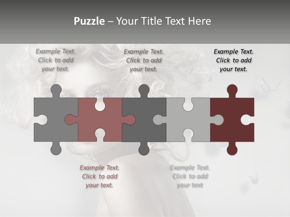 A Woman With Blonde Hair Is Posing For A Picture PowerPoint Template
