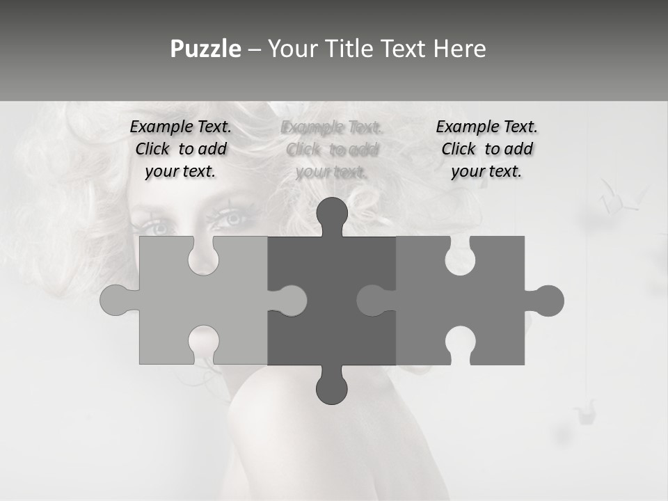 A Woman With Blonde Hair Is Posing For A Picture PowerPoint Template