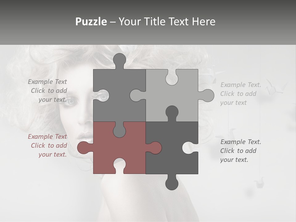 A Woman With Blonde Hair Is Posing For A Picture PowerPoint Template