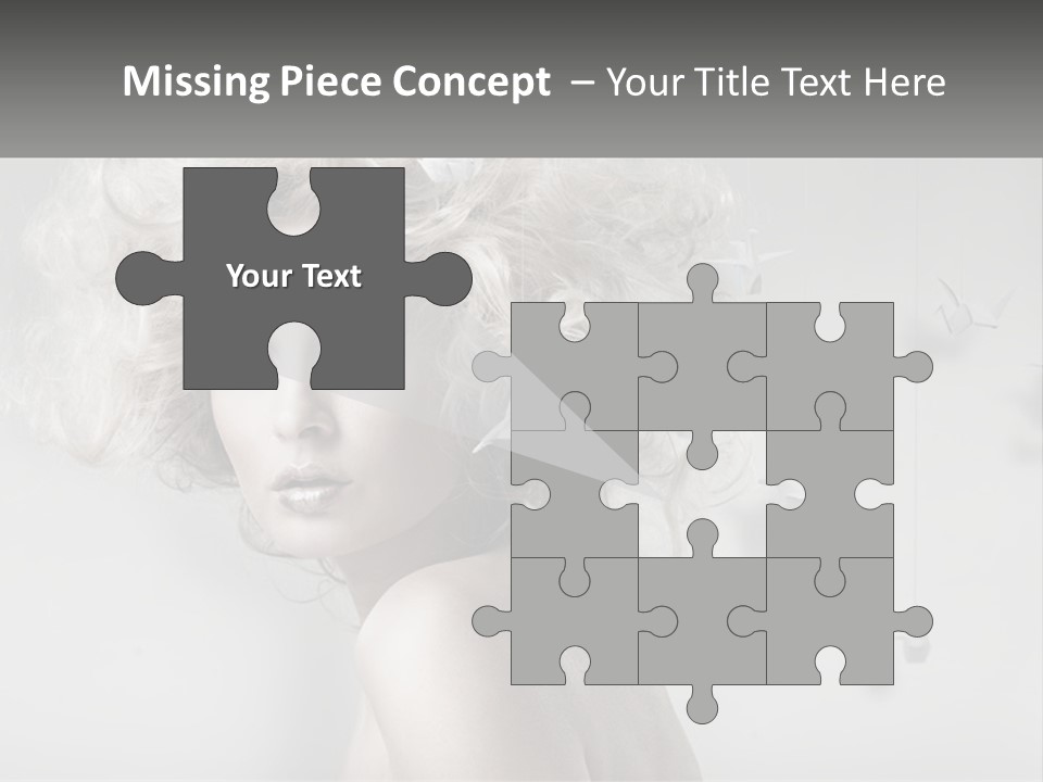 A Woman With Blonde Hair Is Posing For A Picture PowerPoint Template