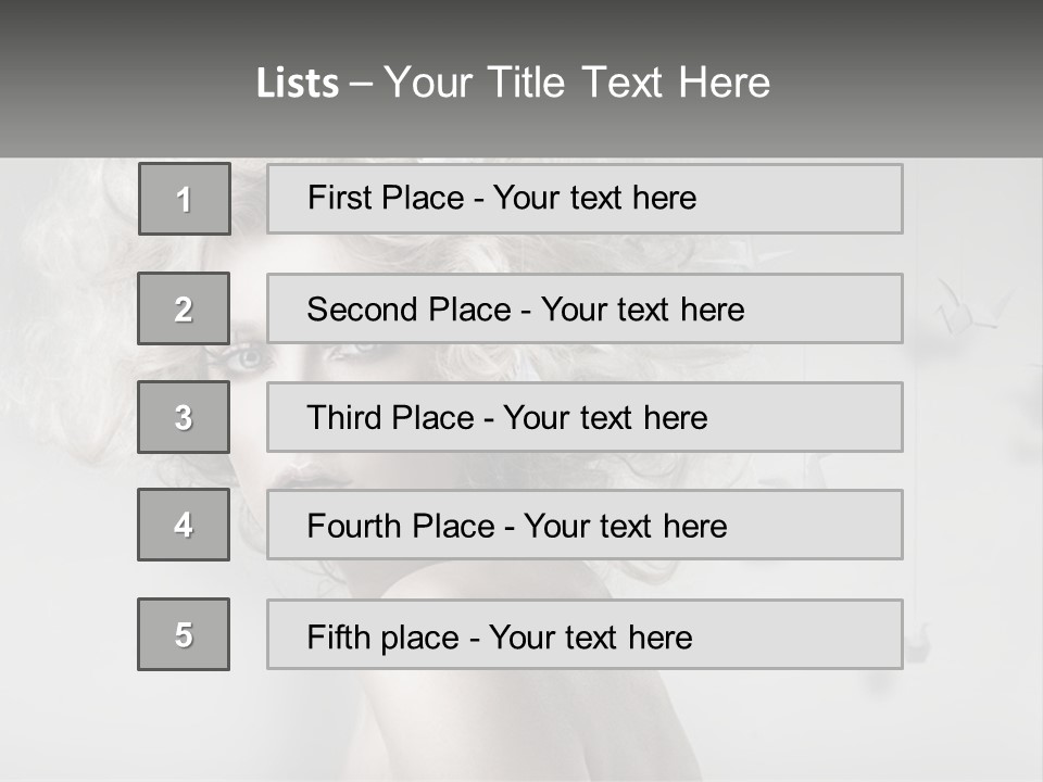 A Woman With Blonde Hair Is Posing For A Picture PowerPoint Template