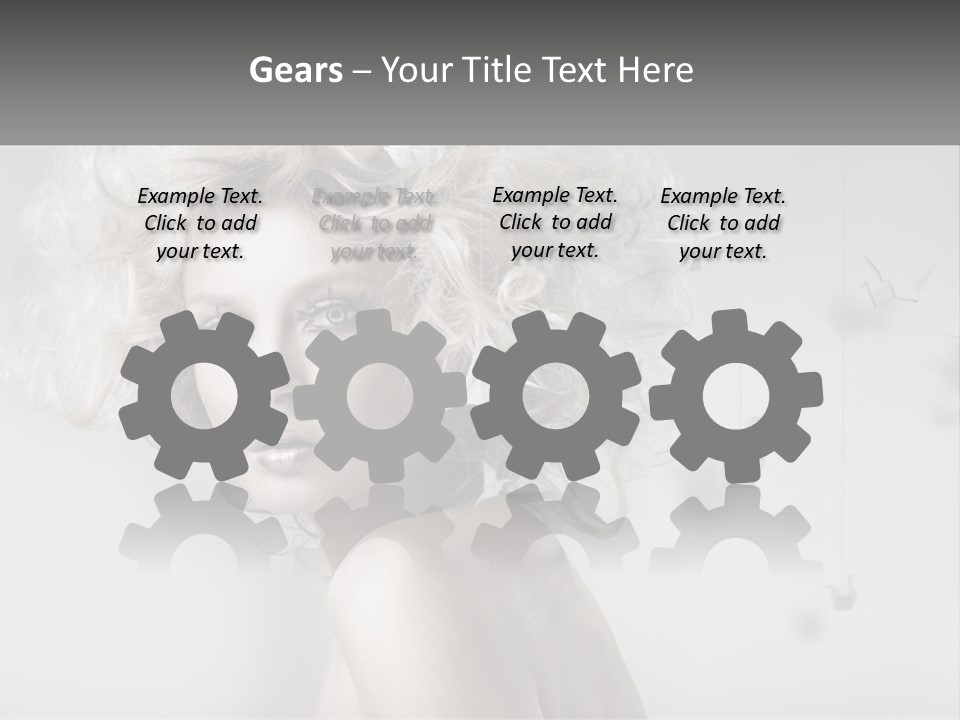 A Woman With Blonde Hair Is Posing For A Picture PowerPoint Template