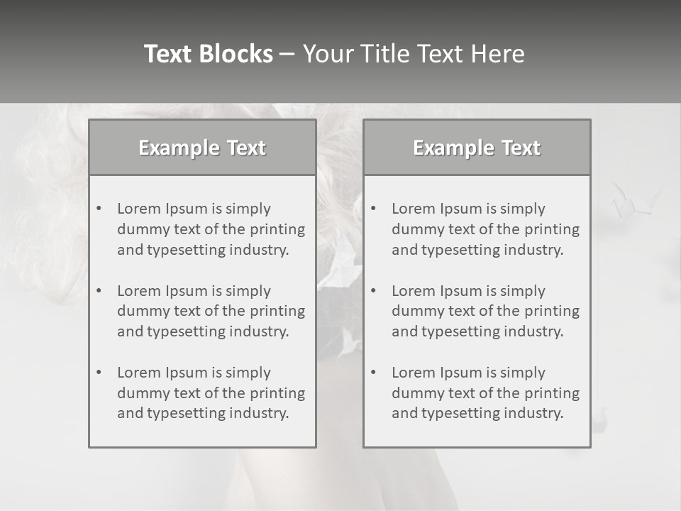 A Woman With Blonde Hair Is Posing For A Picture PowerPoint Template