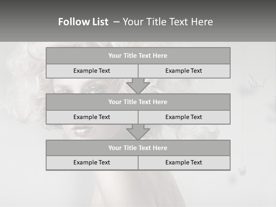 A Woman With Blonde Hair Is Posing For A Picture PowerPoint Template