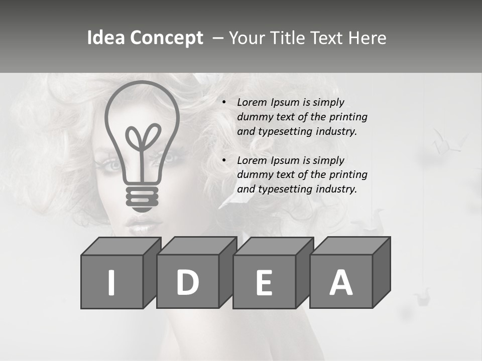 A Woman With Blonde Hair Is Posing For A Picture PowerPoint Template