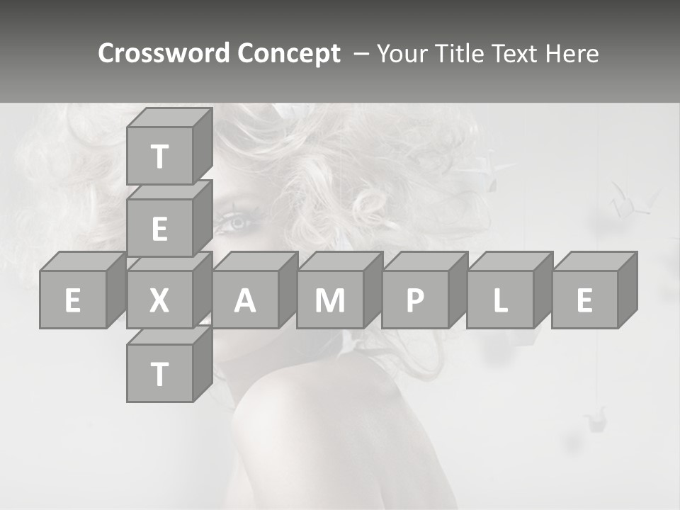 A Woman With Blonde Hair Is Posing For A Picture PowerPoint Template