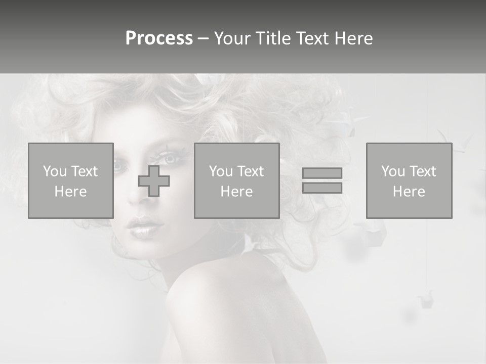 A Woman With Blonde Hair Is Posing For A Picture PowerPoint Template