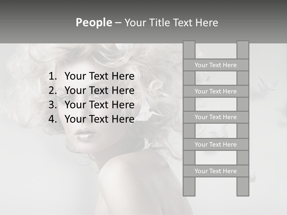 A Woman With Blonde Hair Is Posing For A Picture PowerPoint Template