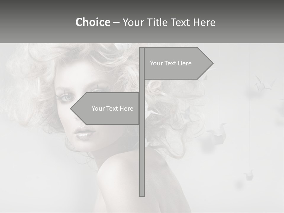 A Woman With Blonde Hair Is Posing For A Picture PowerPoint Template