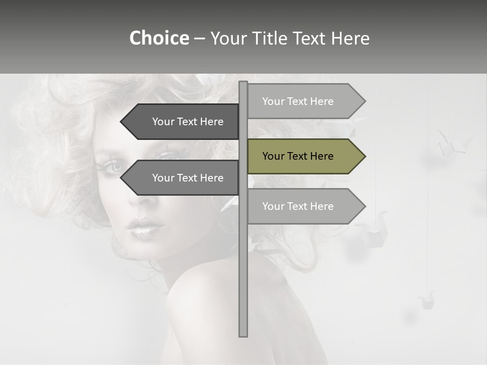 A Woman With Blonde Hair Is Posing For A Picture PowerPoint Template