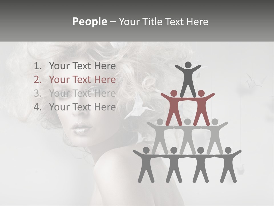 A Woman With Blonde Hair Is Posing For A Picture PowerPoint Template