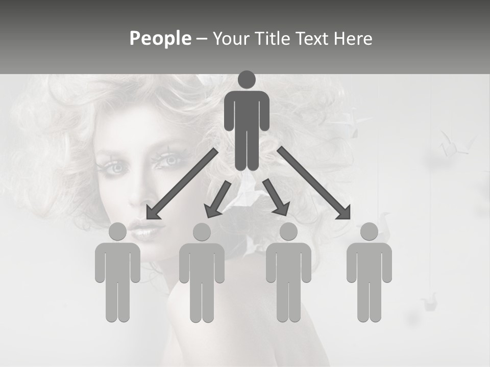 A Woman With Blonde Hair Is Posing For A Picture PowerPoint Template