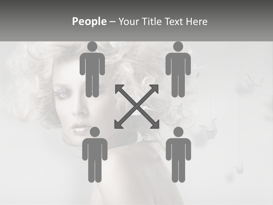 A Woman With Blonde Hair Is Posing For A Picture PowerPoint Template