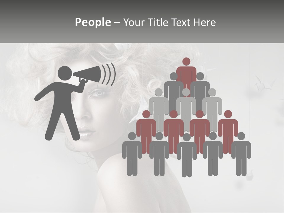 A Woman With Blonde Hair Is Posing For A Picture PowerPoint Template
