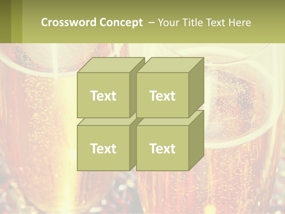 Two Glasses Of Beer With Bubbles On A Table PowerPoint Template