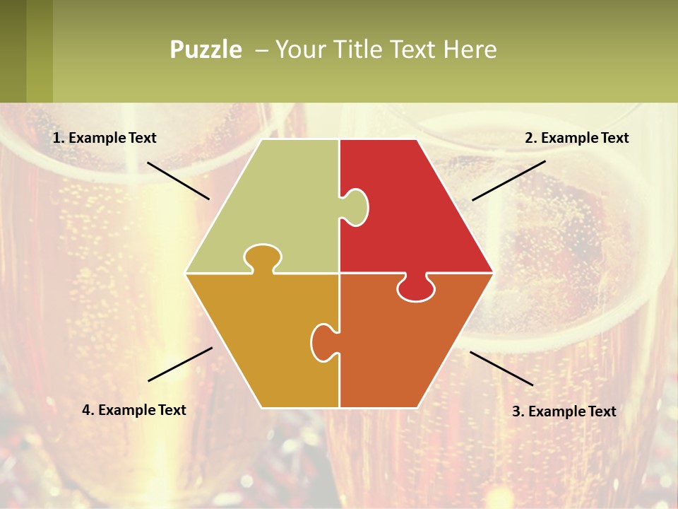 Two Glasses Of Beer With Bubbles On A Table PowerPoint Template