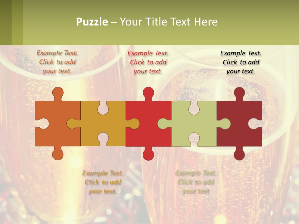 Two Glasses Of Beer With Bubbles On A Table PowerPoint Template