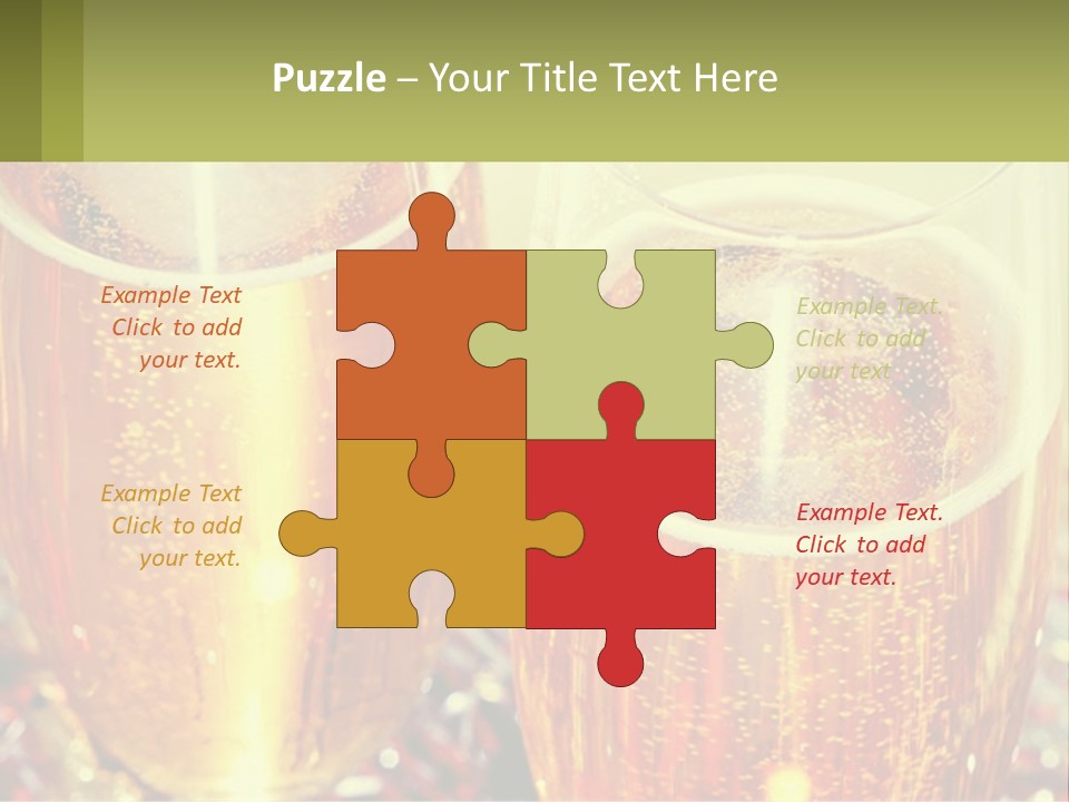 Two Glasses Of Beer With Bubbles On A Table PowerPoint Template