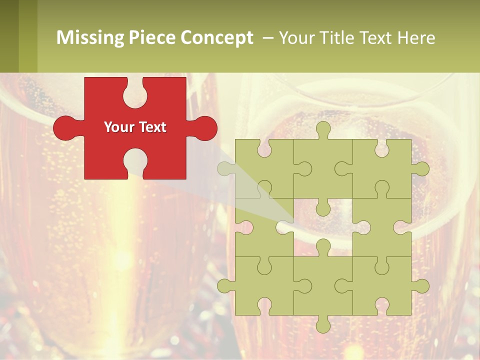 Two Glasses Of Beer With Bubbles On A Table PowerPoint Template