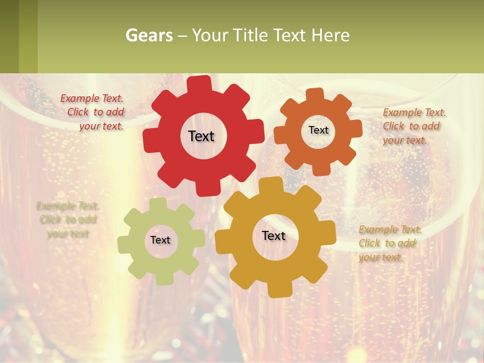 Two Glasses Of Beer With Bubbles On A Table PowerPoint Template