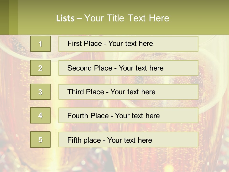 Two Glasses Of Beer With Bubbles On A Table PowerPoint Template