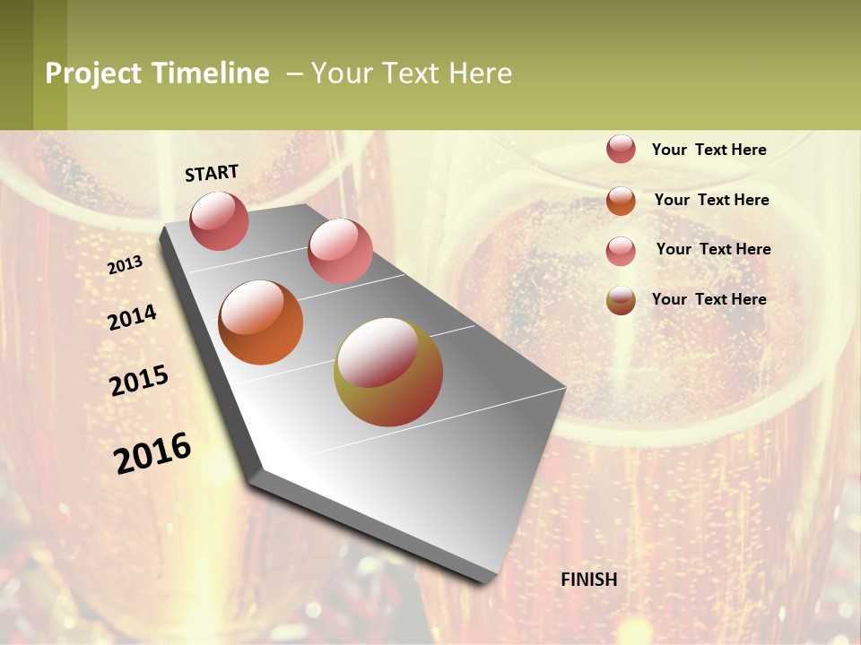 Two Glasses Of Beer With Bubbles On A Table PowerPoint Template