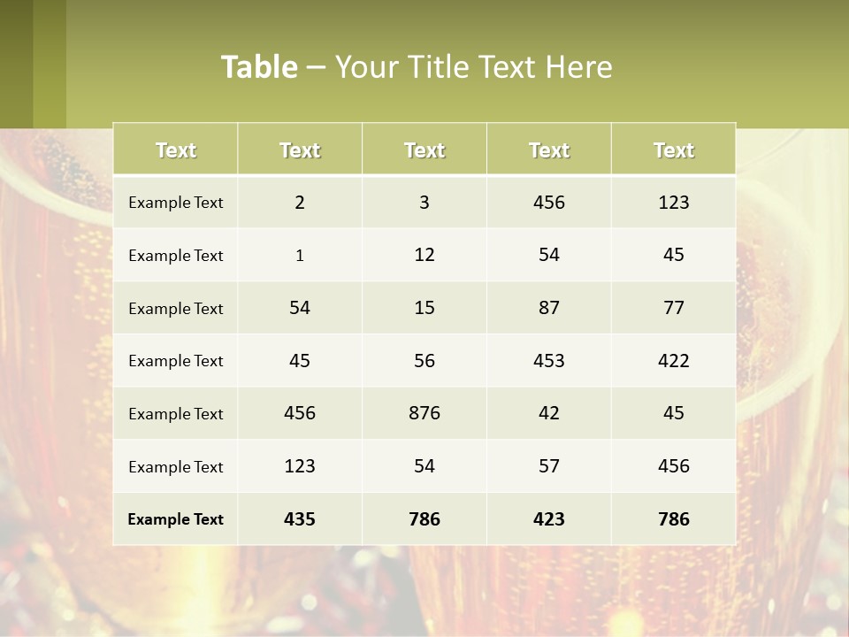 Two Glasses Of Beer With Bubbles On A Table PowerPoint Template
