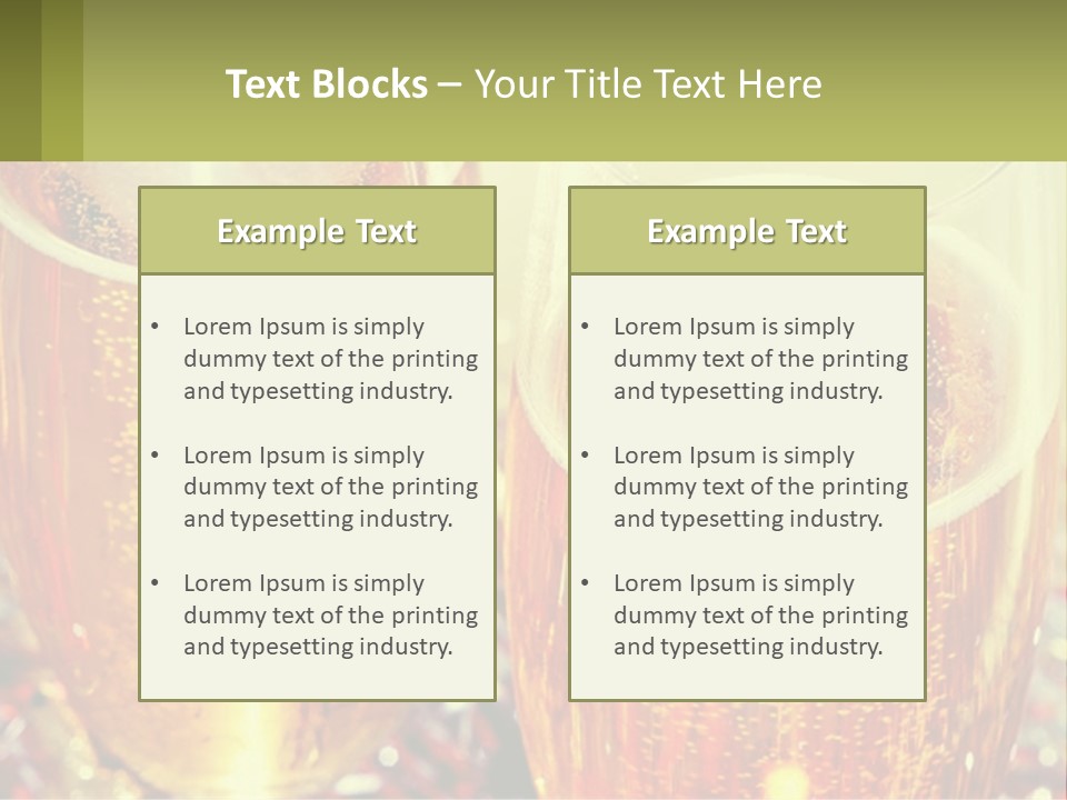 Two Glasses Of Beer With Bubbles On A Table PowerPoint Template